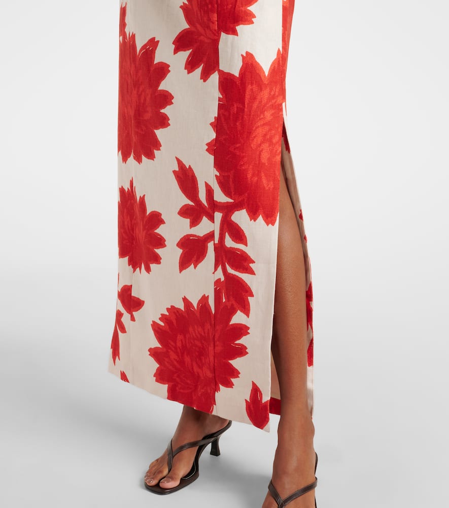 Floral linen maxi dress
