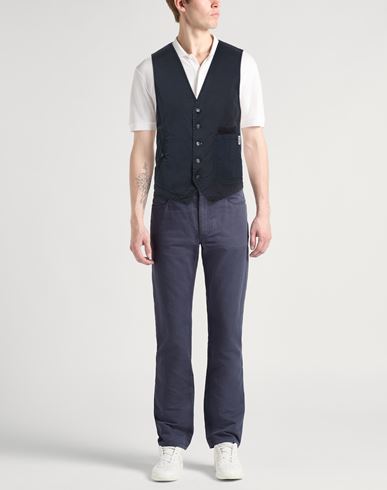 Man Tailored Vest Midnight blue Size L Cotton, Elastane