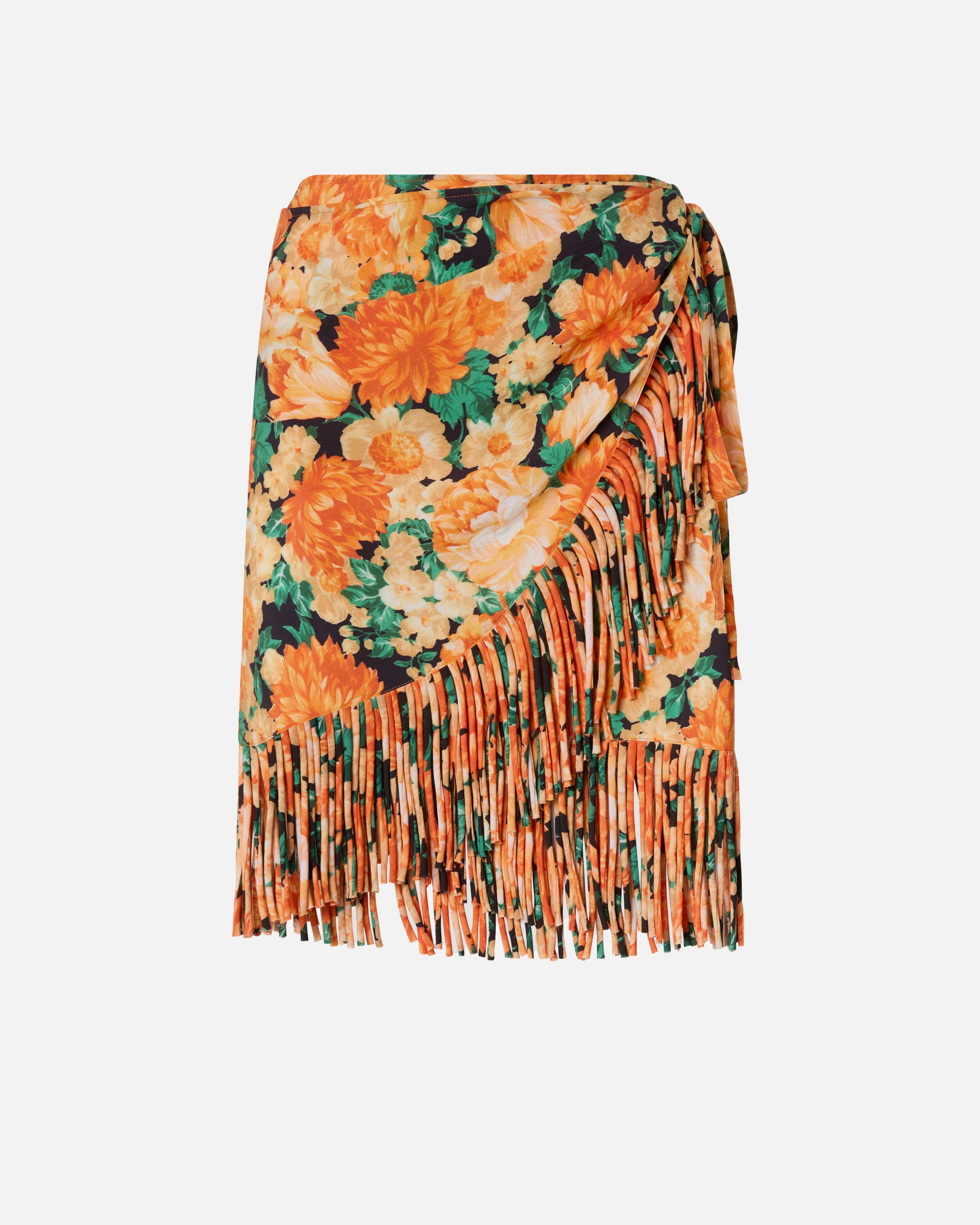 Short skirt with fringing and Botanic Garden print - 36