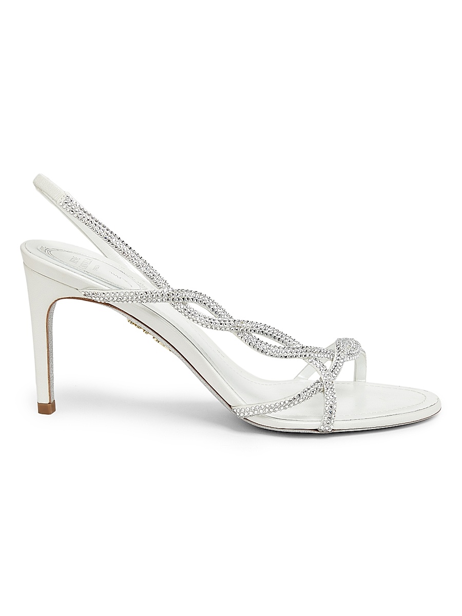 Women's 80MM Satin Strappy Sandals - Ivory Satin