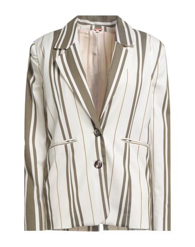 Woman Blazer Ivory Size M Cotton, Elastane