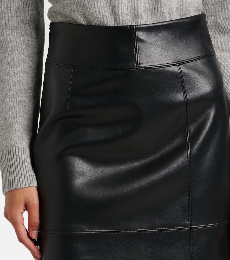 Faux leather midi skirt