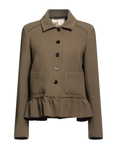 Woman Jacket Military green Size 10 Polyester, Virgin Wool, Elastane