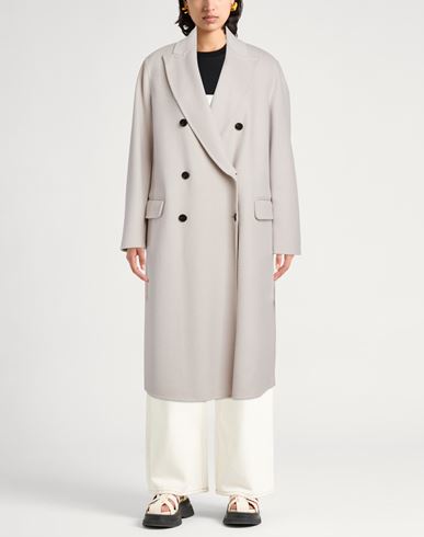 Paltò Fabbrica Woman Coat Light grey Size 10 Wool, Polyester, Viscose