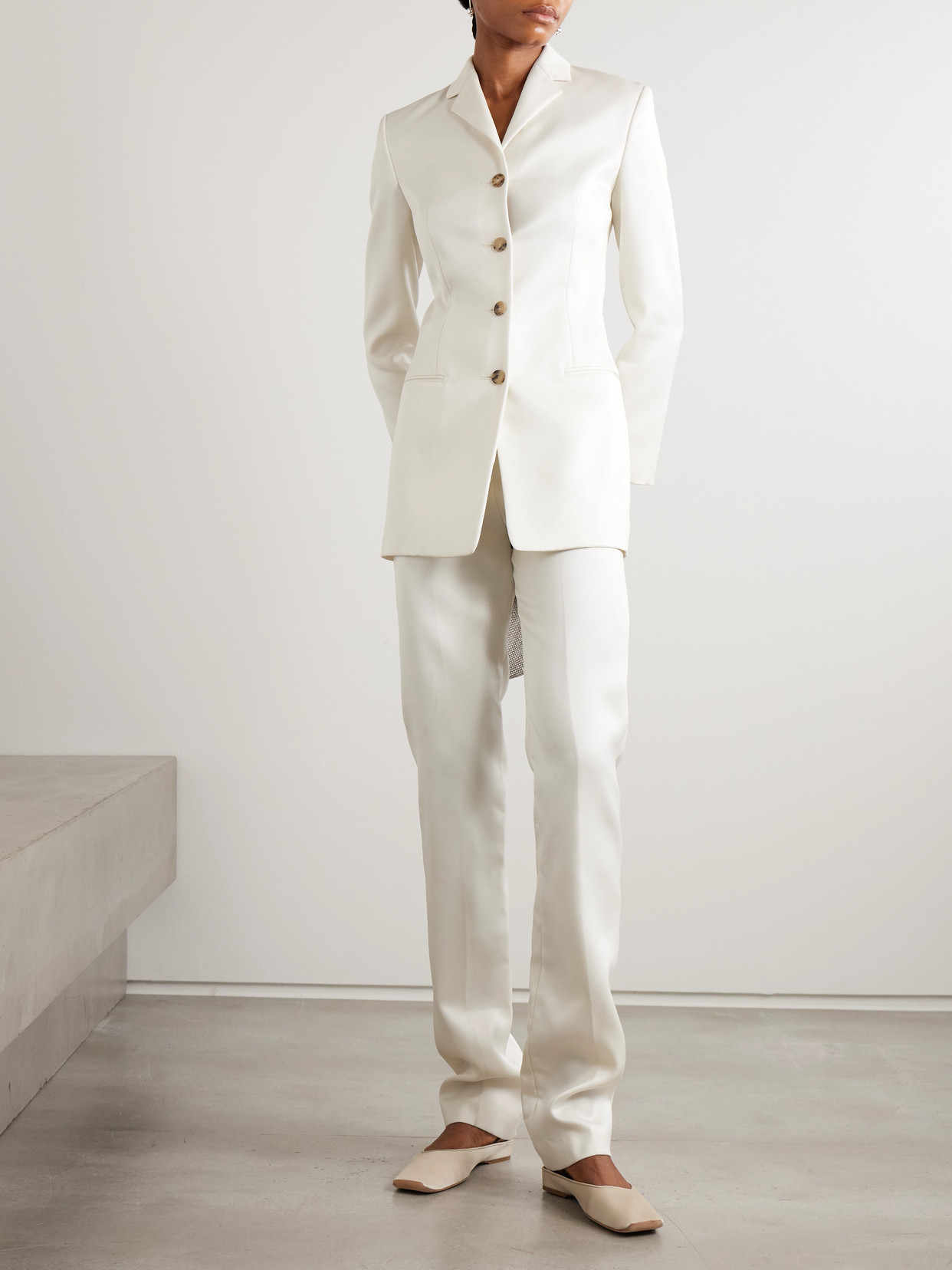 Adrian Wool And Silk-blend Blazer - Ivory
