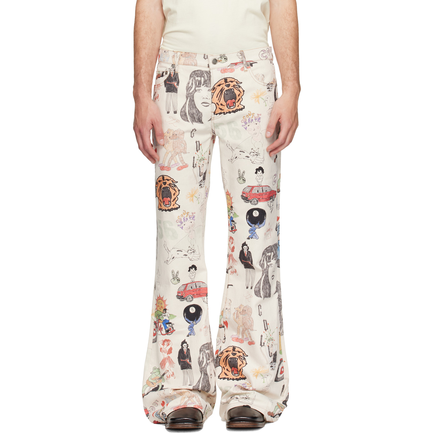 Off-White Jimmy California Cool Japan Canvas Flare Jeans