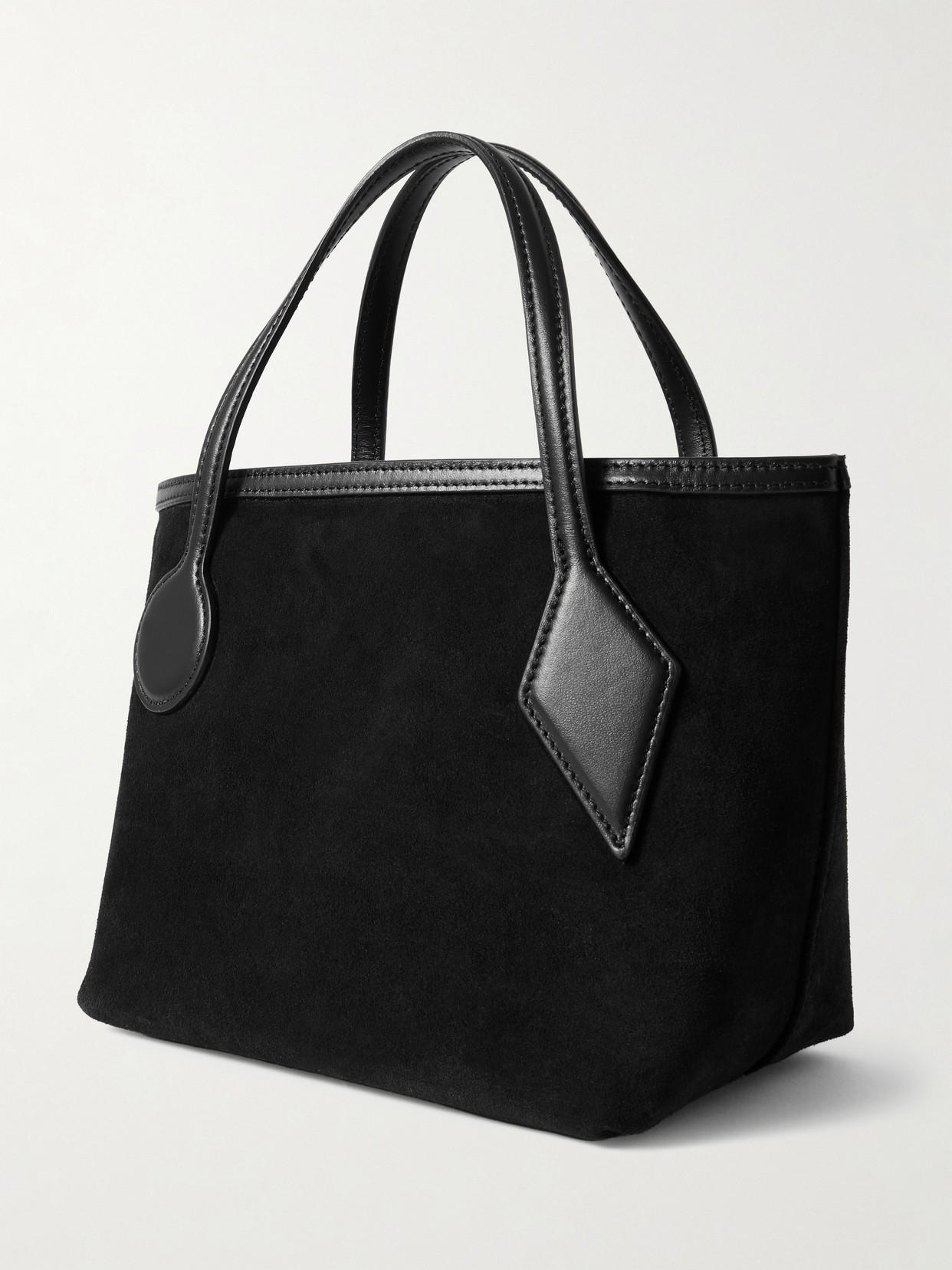 Sprout Micro Embellished Leather-trimmed Suede Tote - Black