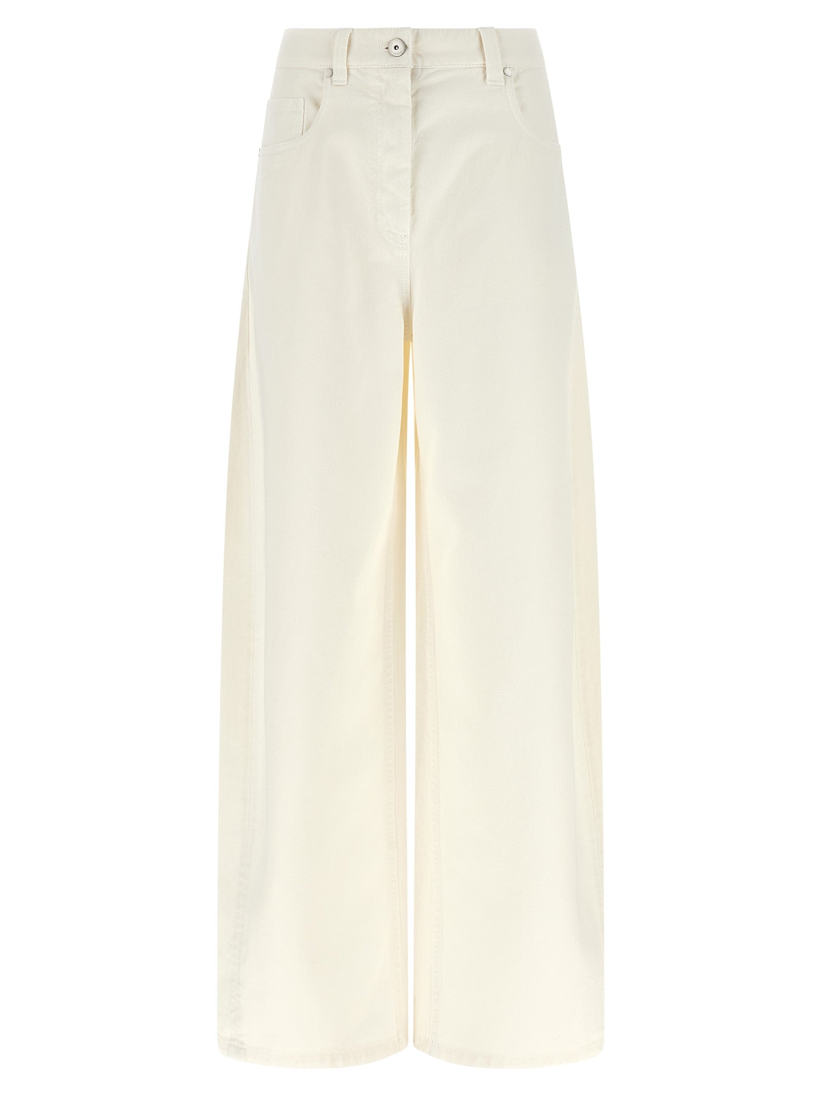 Wide Barrel Jeans — White