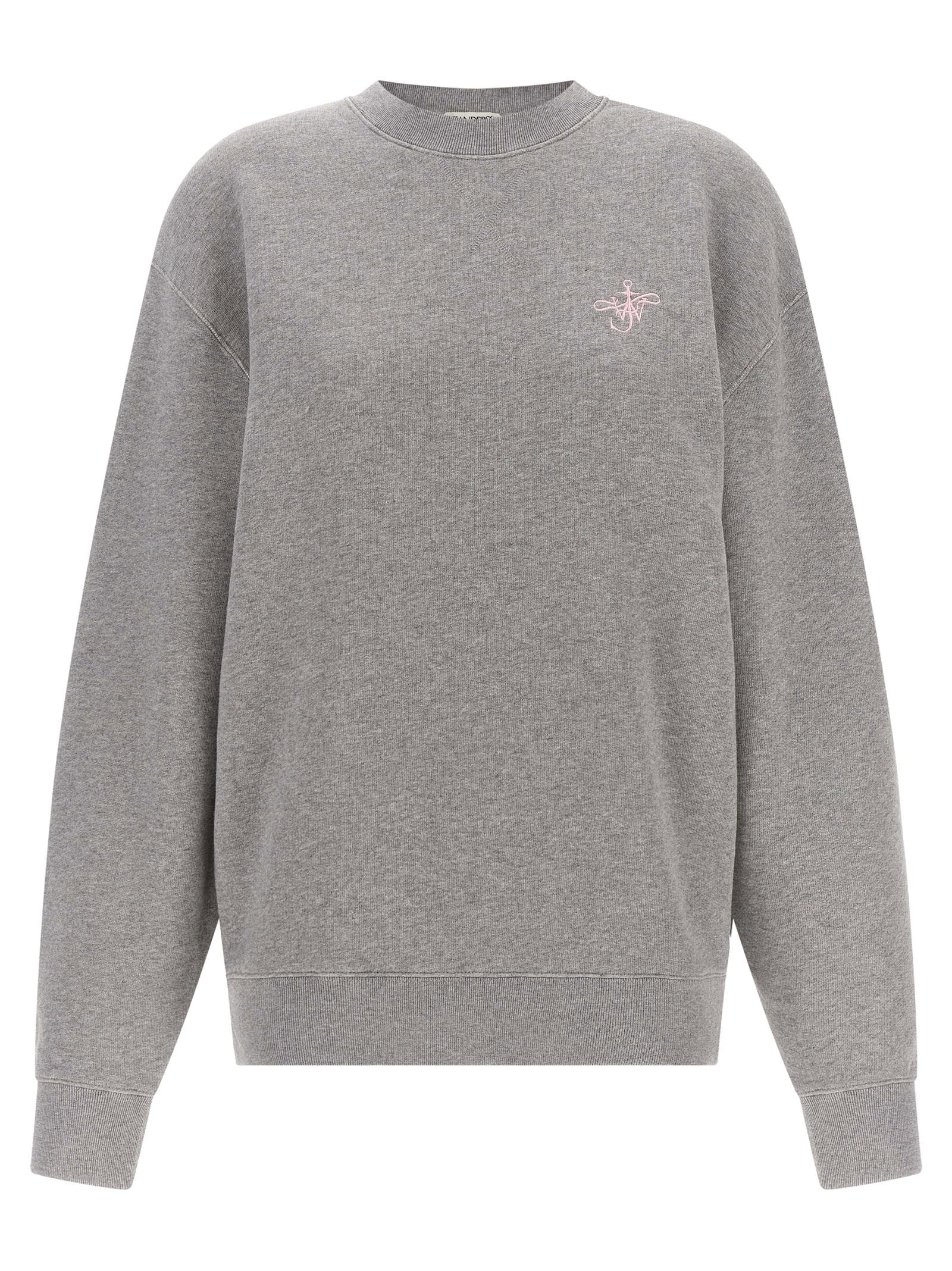Ribbon Anchor Embroidery Sweatshirt — grey