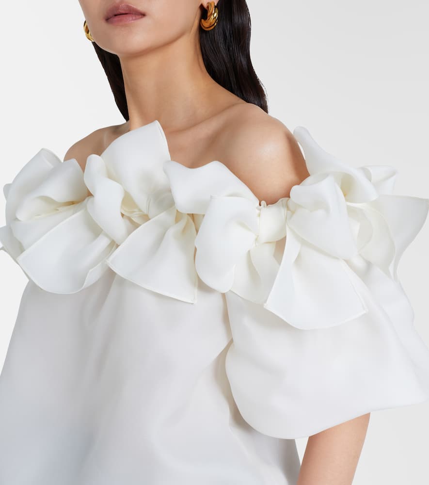 Off-shoulder silk top
