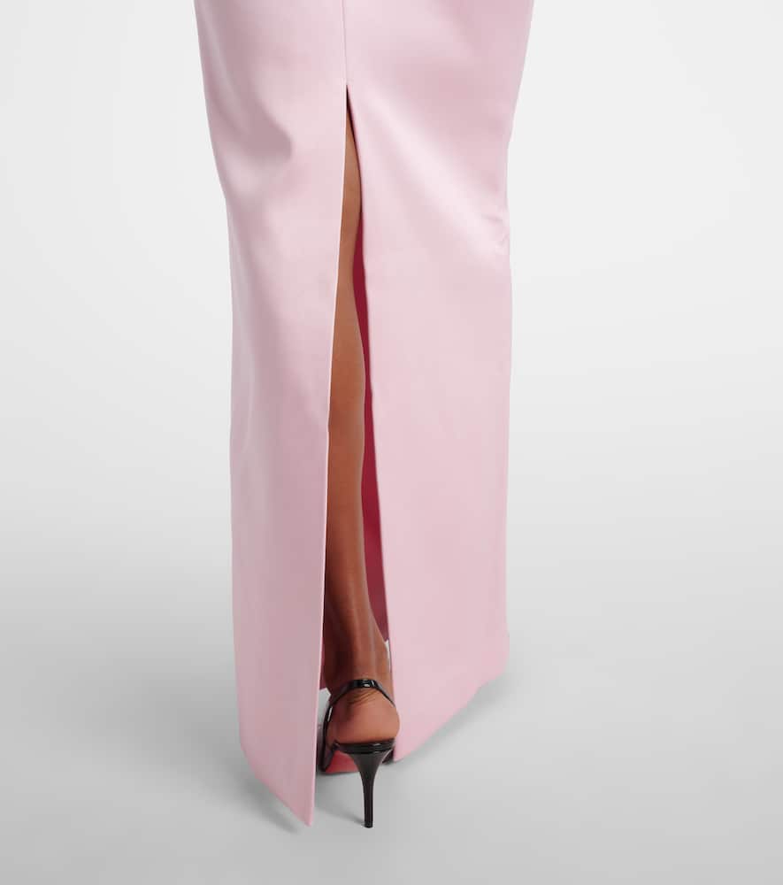 Akari cutout halterneck satin gown