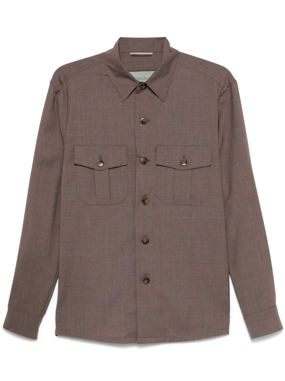 Canali wool shirt - Brown