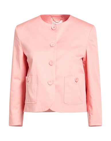 Woman Jacket Salmon pink Size L Cotton, Elastane