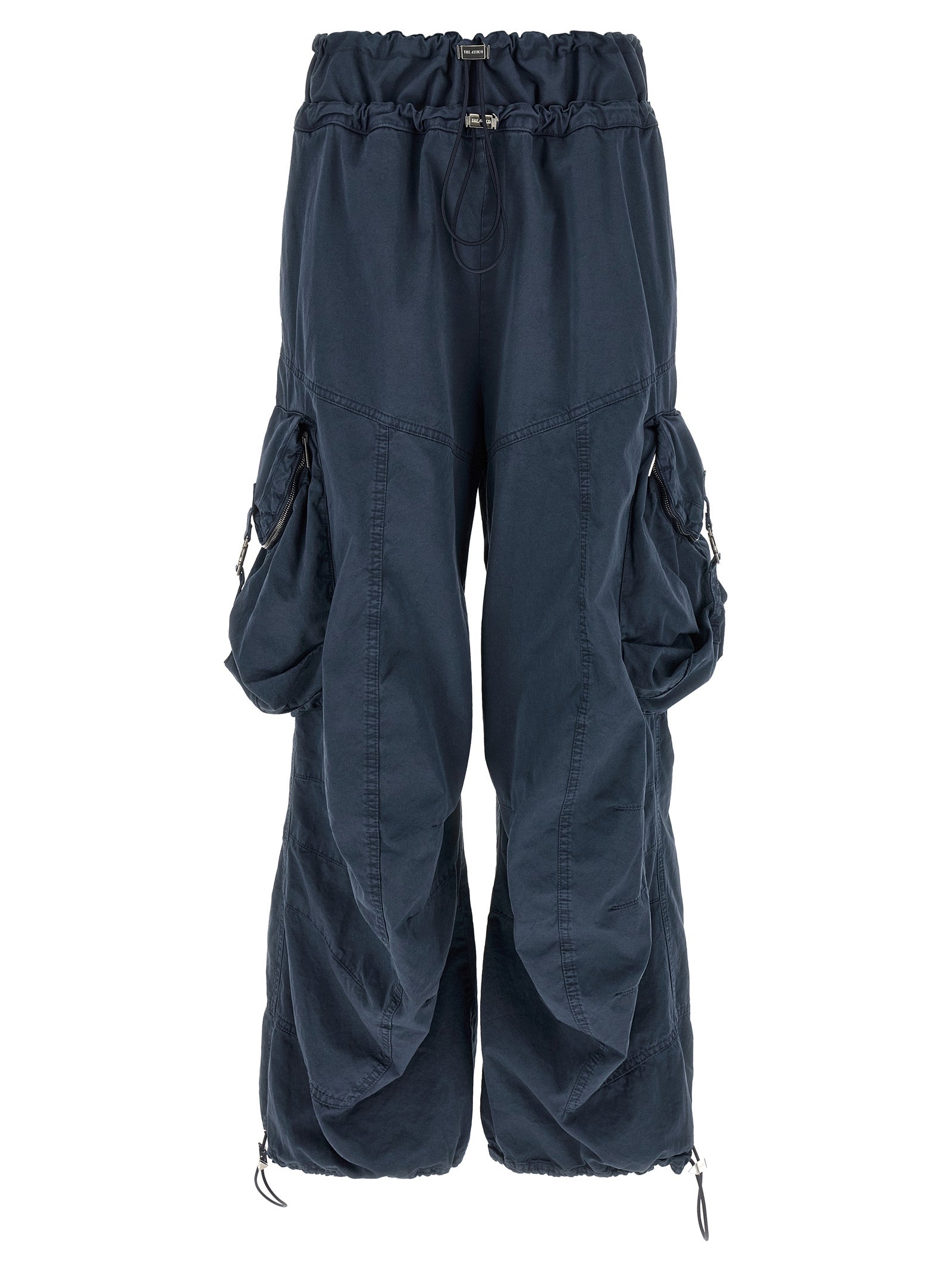 Overdyed Cotton Gabardine Cargo Pants — Navy
