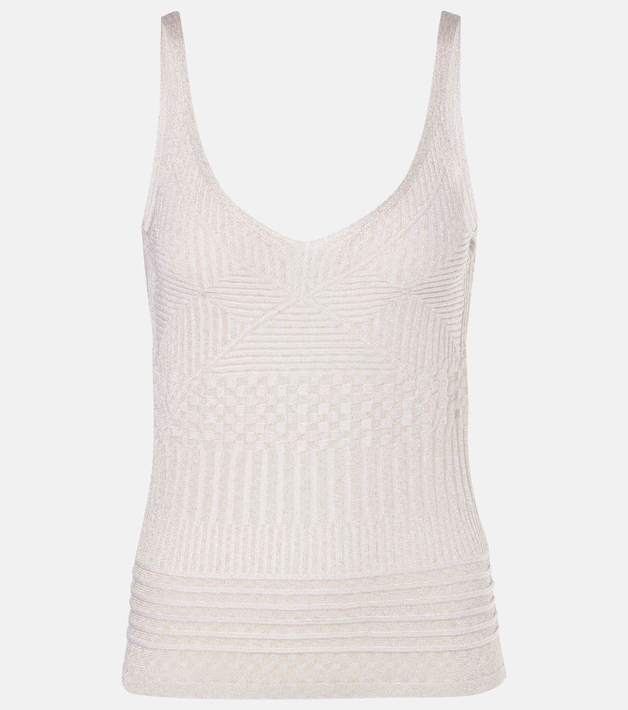 Metallic jersey tank top
