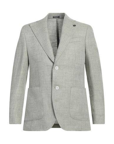 Man Blazer Sage green Size 38 Linen, Wool