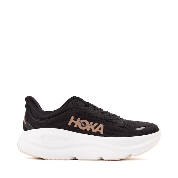 Womens HOKA Bondi 9 Running Shoe - Black / Rose Gold