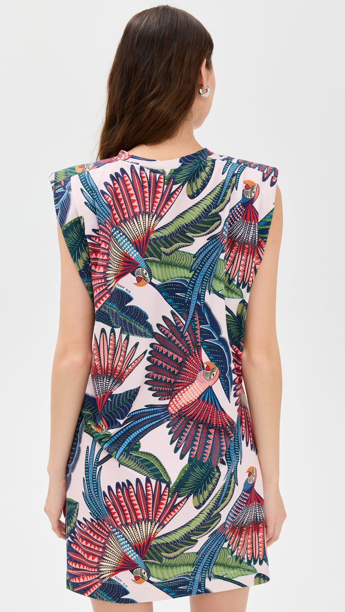FARM Rio Macaw Flight Mini T-Shirt Dress Macaw Flight Pink 