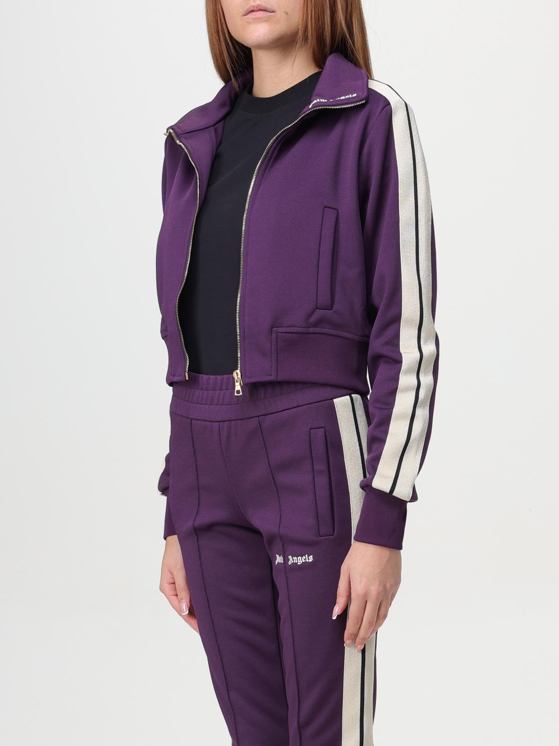 Logo-embroidered cropped jacket - Purple