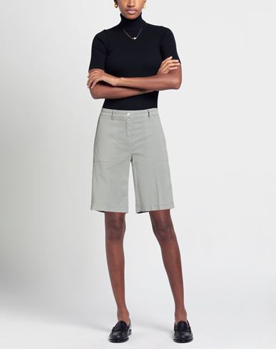 Woman Shorts & Bermuda Shorts Grey Size 6 Cotton, Elastane