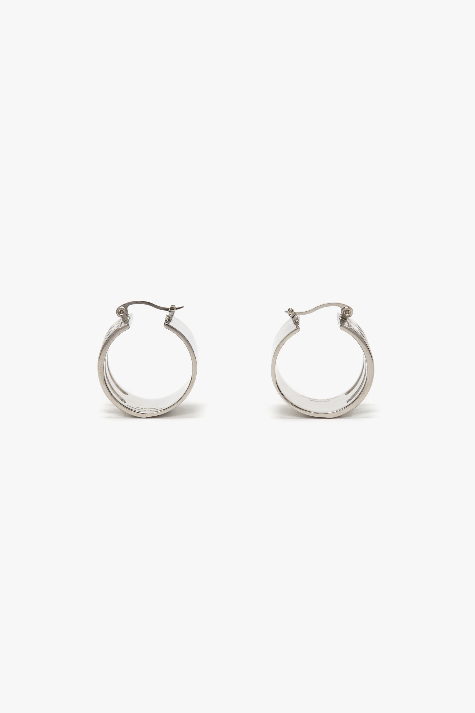 Victoria Beckham Dorian Hoop Earrings In Silver - UK
