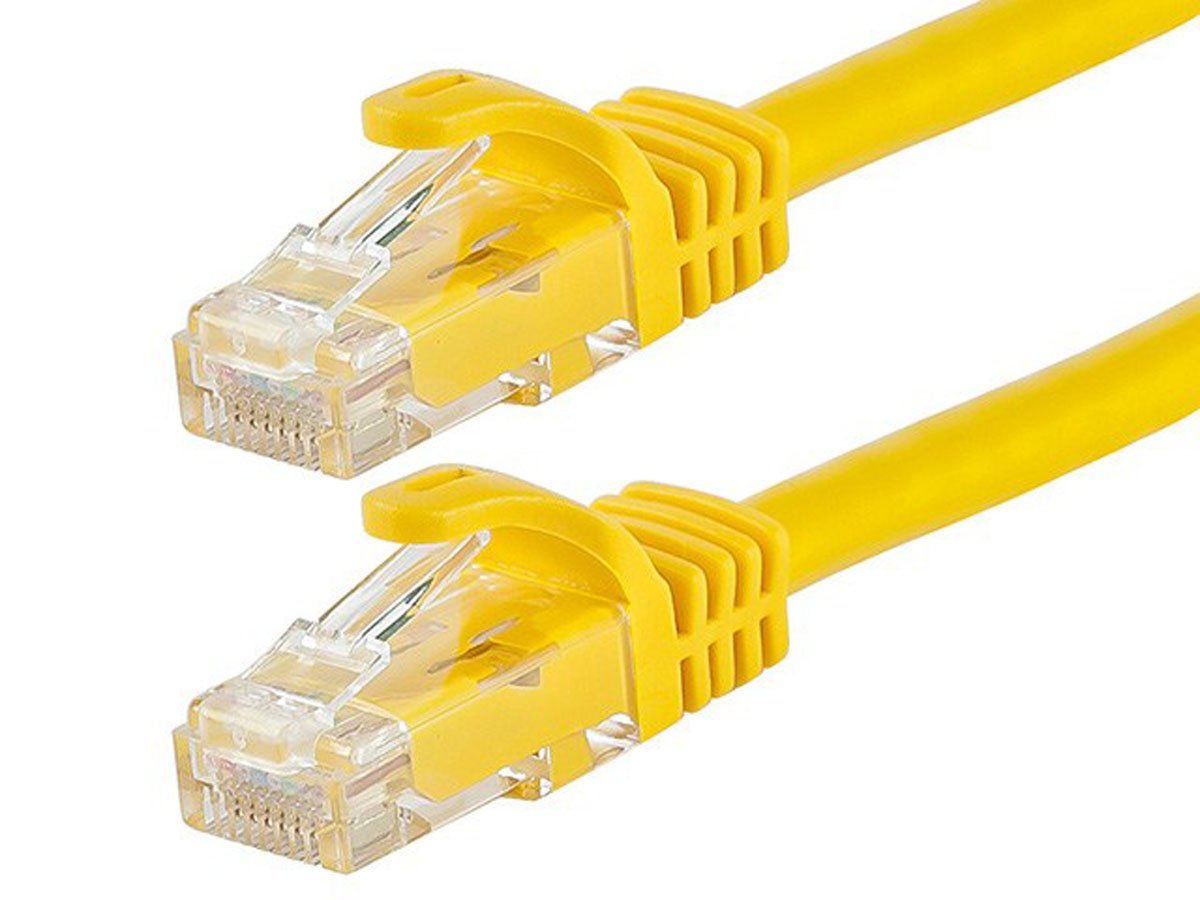 Cat6 5ft Yellow Patch Cable, UTP, 24AWG, 550MHz, Pure Bare Copper, Snagless RJ45, Flexboot Series Ethernet Cable