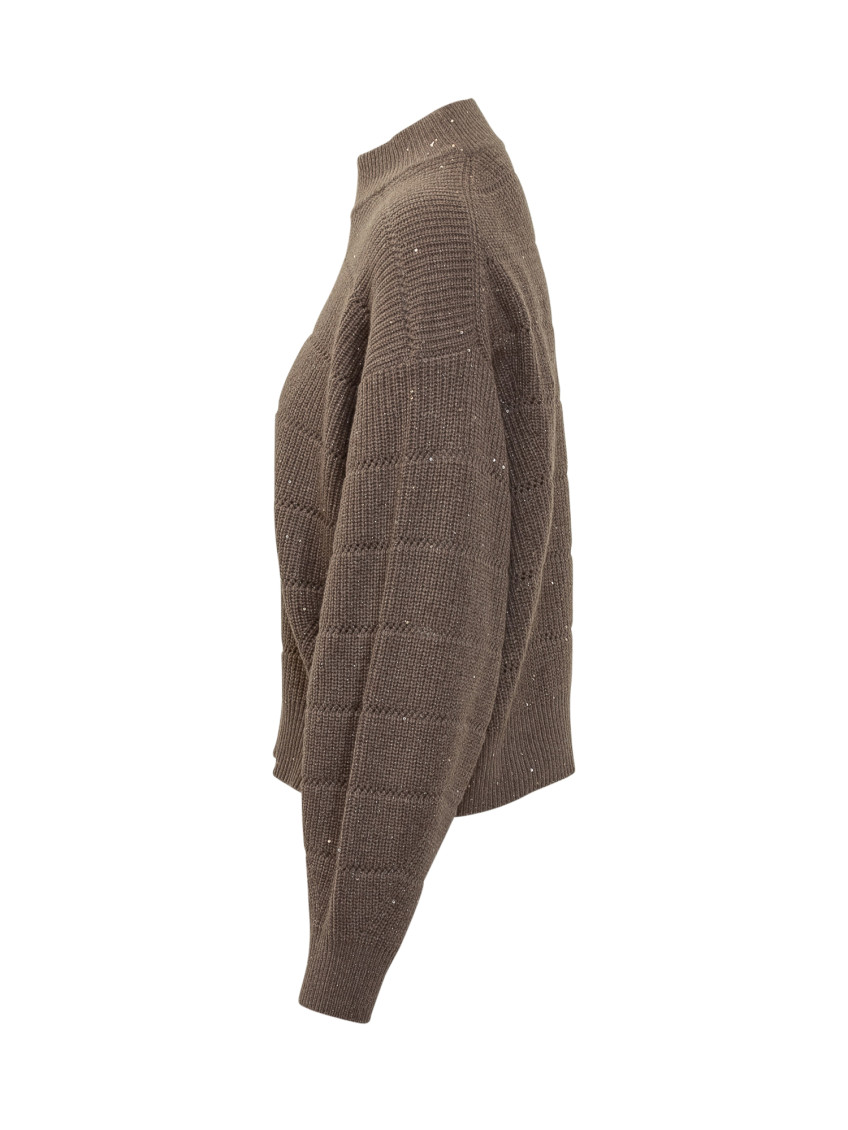 Brown Mock Collar Sweater