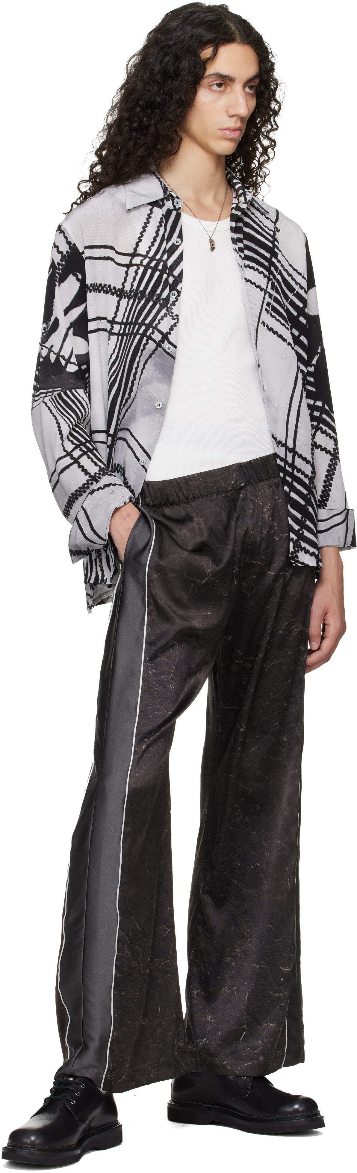 Black & White Clothing Facilities Silk Shirt
