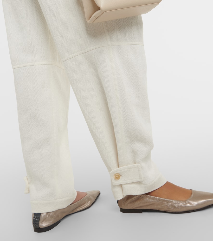 Cotton and linen straight pants