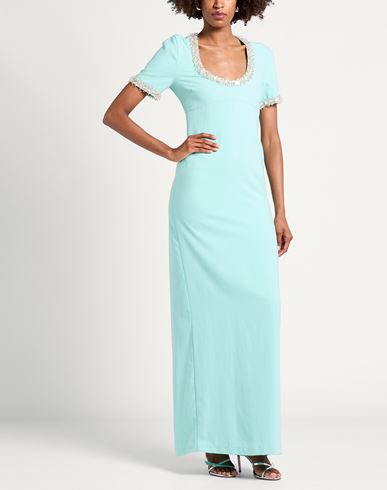 Woman Maxi dress Light green Size 10 Polyester, Glass, Plastic