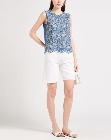 Woman Top Slate blue Size L Linen