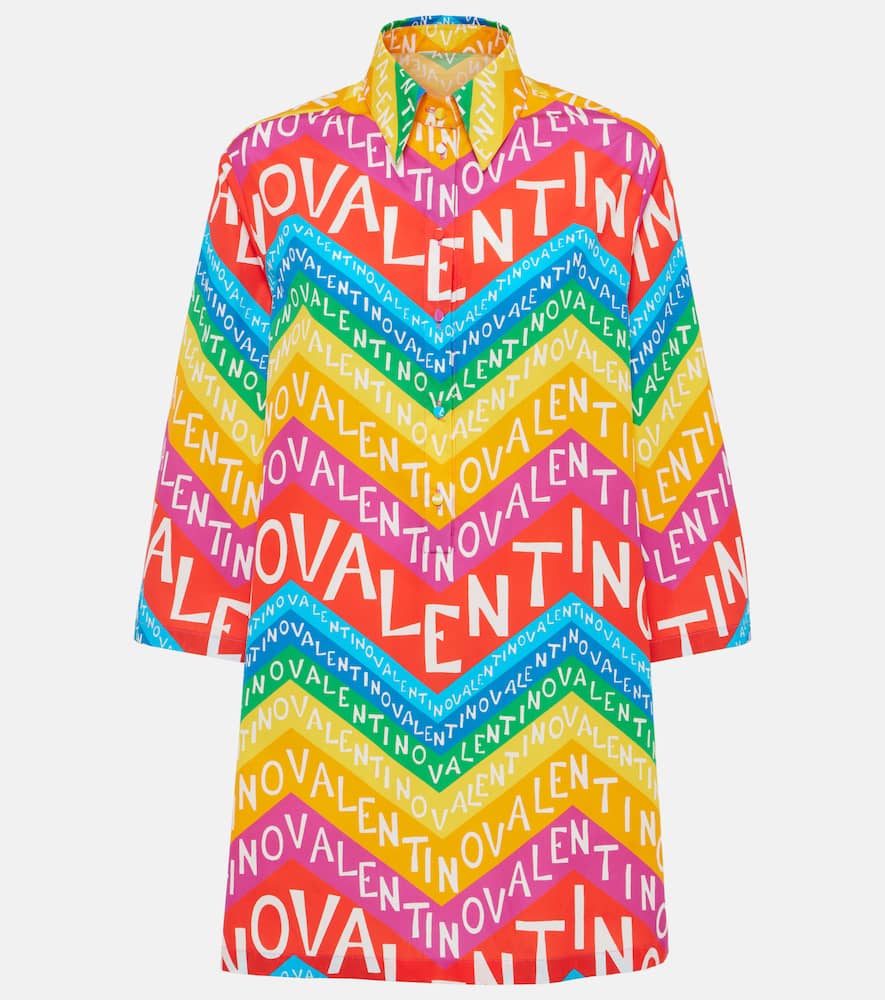 Logo cotton shirt dress