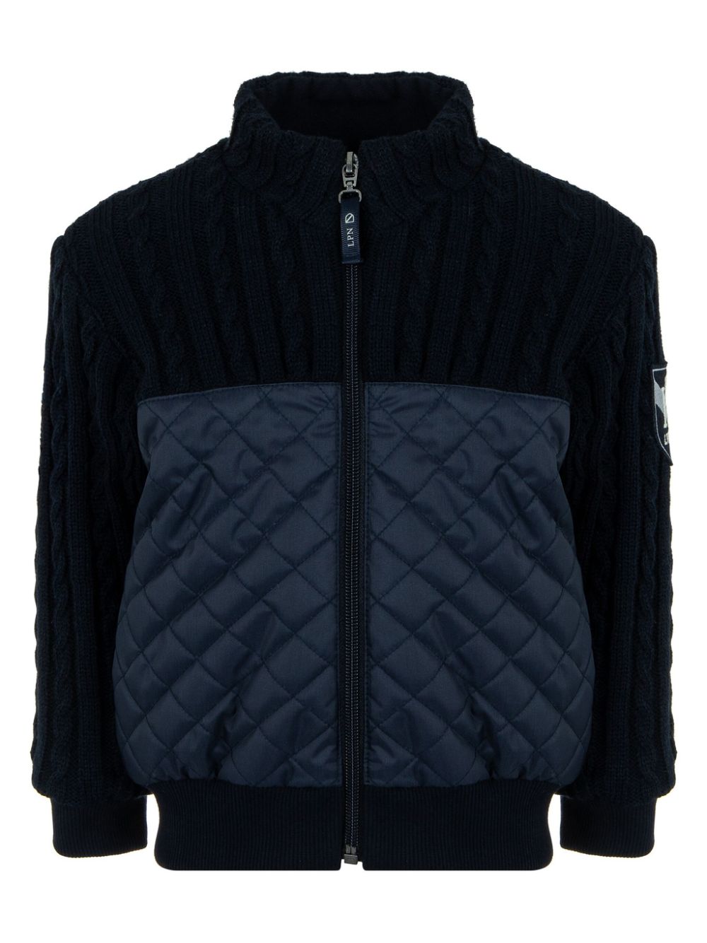 Logo-patch padded jacket - Blue