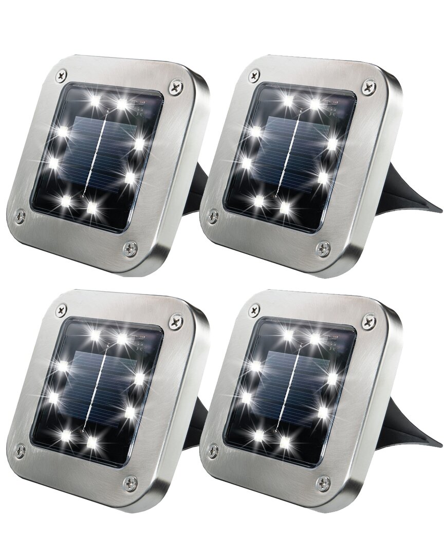 8 LED Outdoor Square Disk Lights - 4 Pack