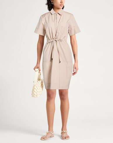 Woman Midi dress Beige Size 6 Cotton, Polyester