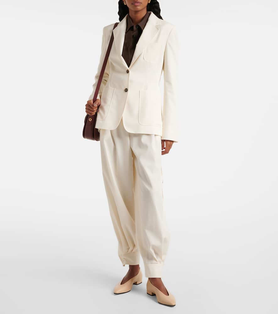 Single-breasted cotton blazer