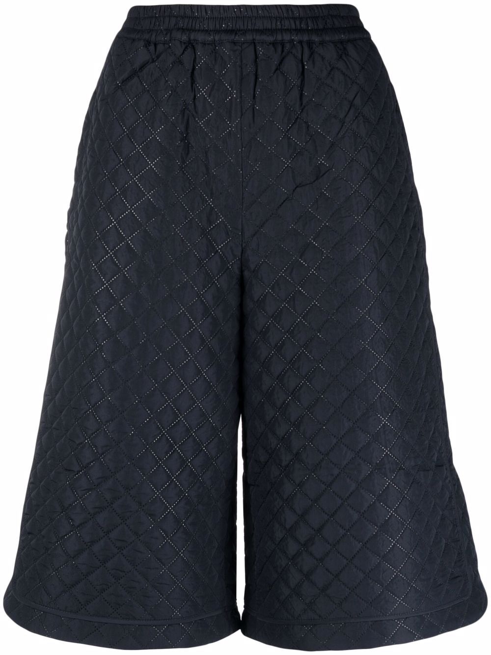 Stella Nova diamond-quilted knee-length shorts - Blue