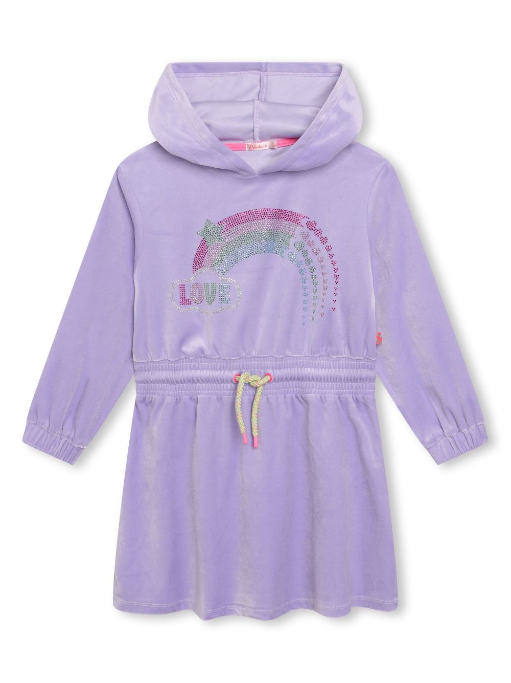 Rhinestone-embellished hooded dress - Purple