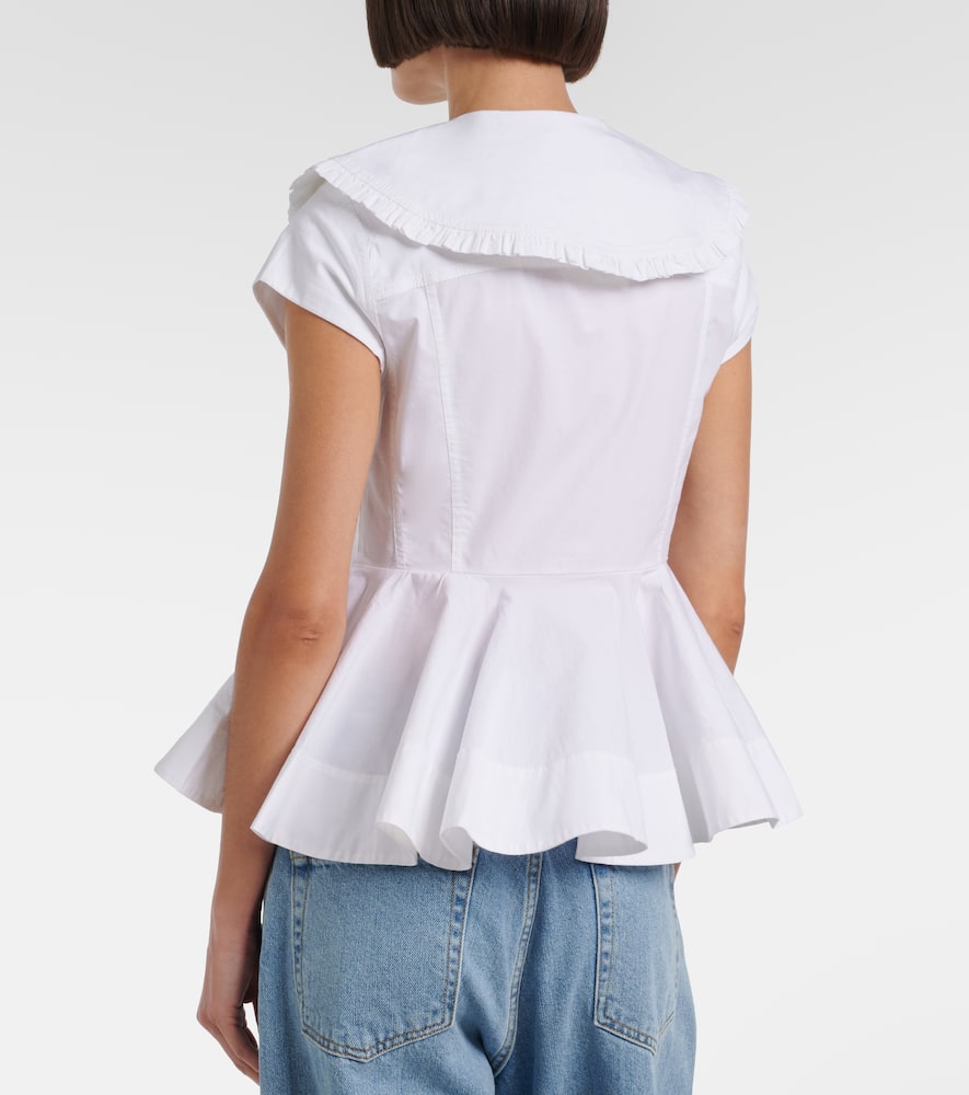Ruffled cotton-blend shirt