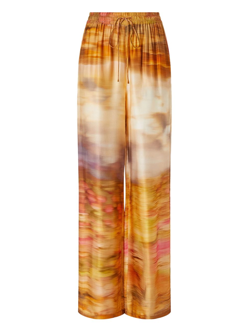 Abstract-print drawstring trousers - Yellow
