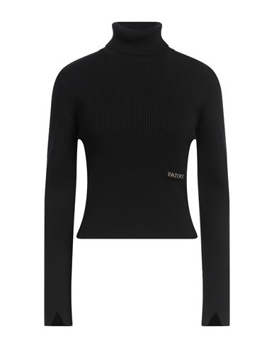 Patou Woman Turtleneck Black Size M Merino Wool, Polyamide, Elastane
