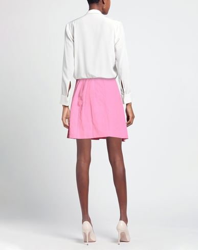 Woman Mini skirt Fuchsia Size XS Linen, Cotton