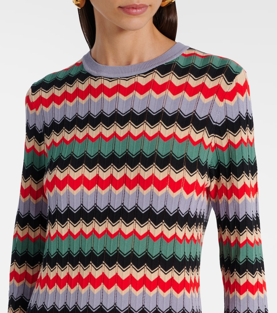 Miller chevron cotton midi dress