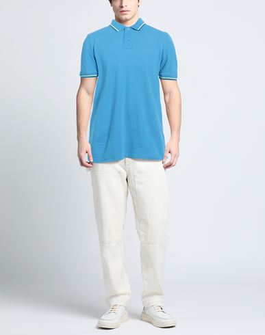 Sundek Man Polo shirt Azure Size L Cotton, Elastane