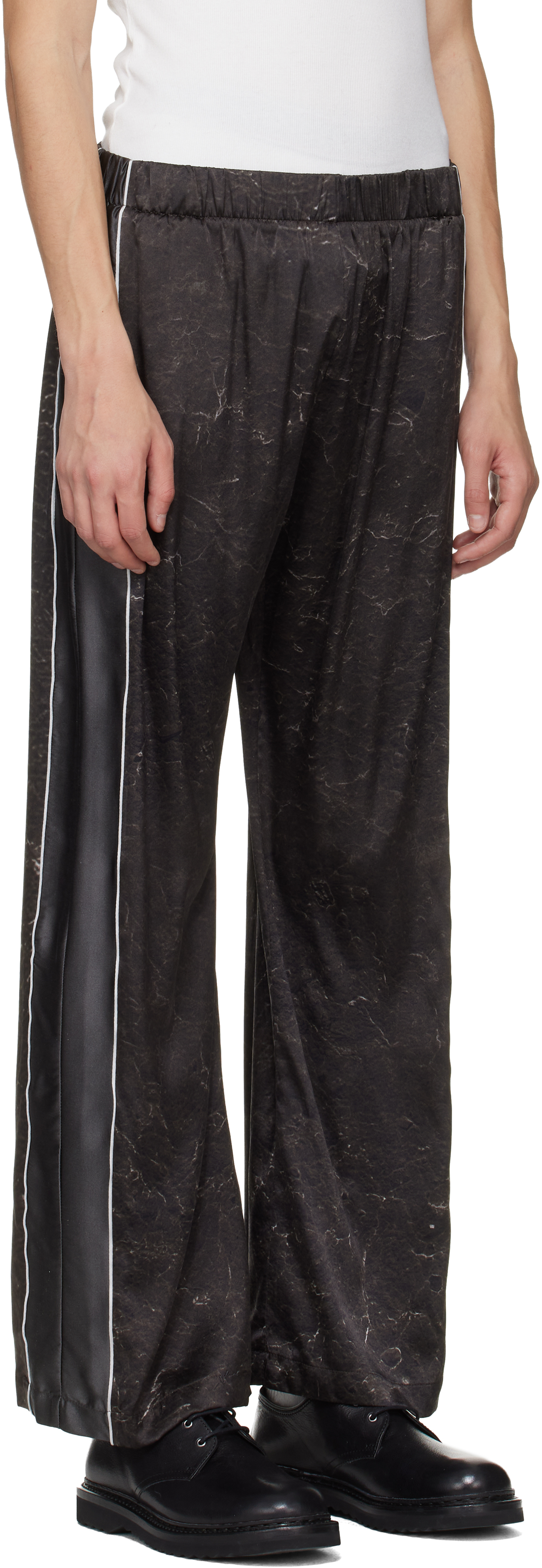 Brown Satin Silk Football Track Pants