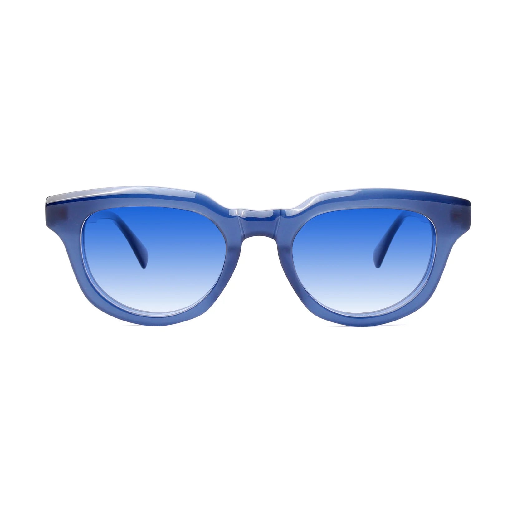 XLAB Uniseks XLAB Alicudi Zonnebrillen Acetaat Blauw Hemelsblauw Rotonde Normaal Genuanceerd