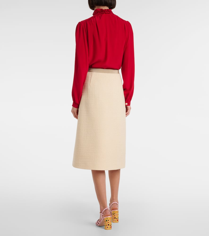 Mossi wool-blend tweed midi skirt