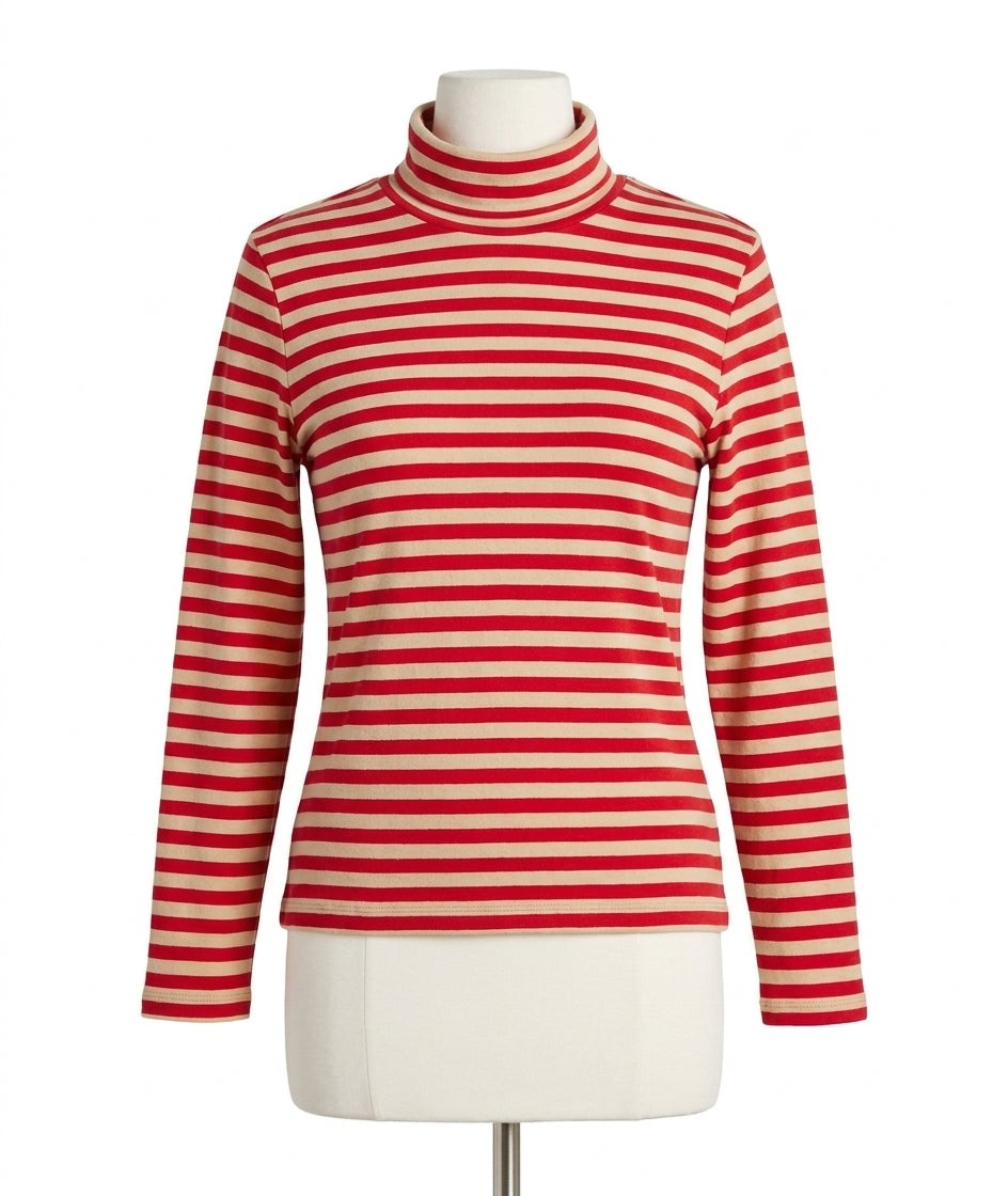 Women's Feather Cloud Layering Turtleneck Top In Peppermint Sand