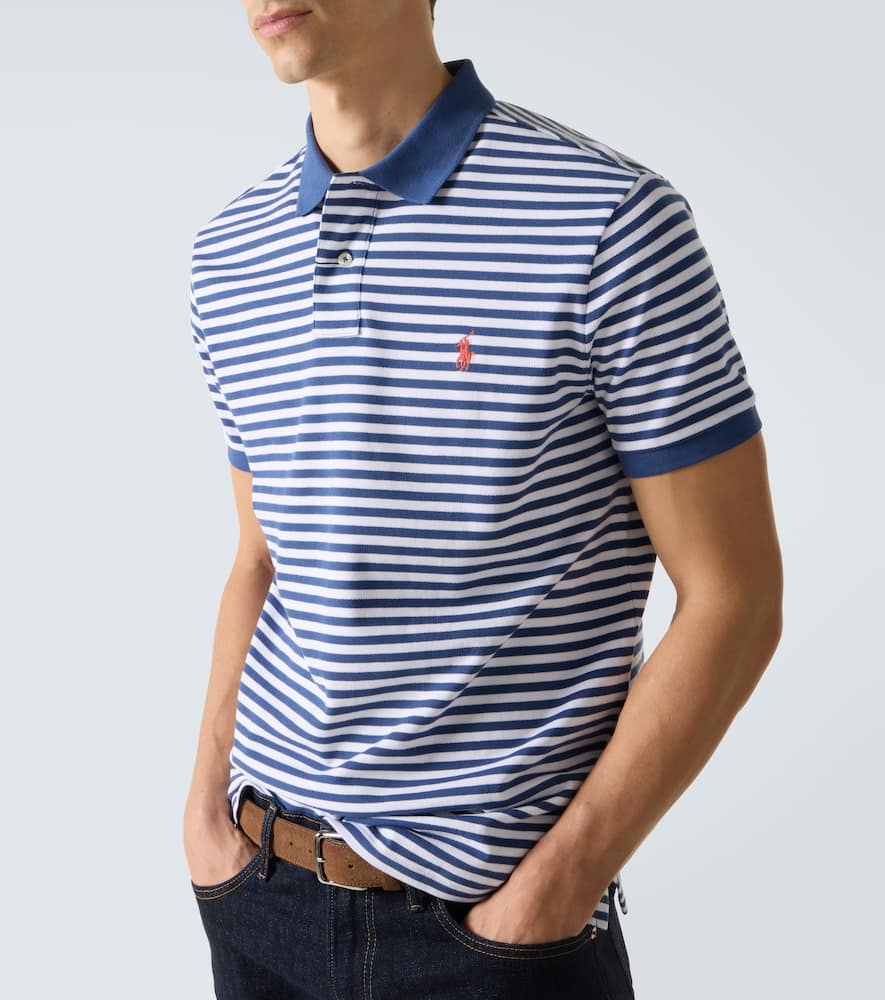 Striped cotton polo shirt