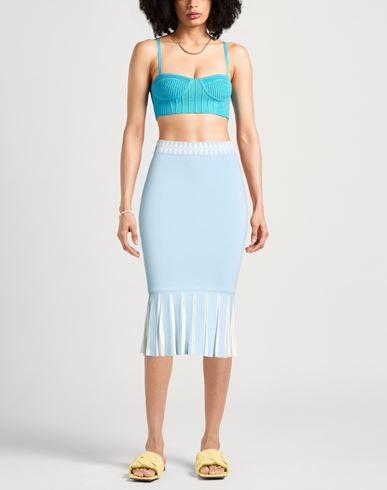 Woman Midi skirt Light blue Size 4 Viscose, Polyester